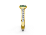 Yellow gold Fancy Green Radiant  Cut Channel Set Solitaire Engagement Ring with Prong Setting_22