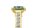Yellow gold Fancy Green Radiant  Cut Channel Set Solitaire Engagement Ring with Prong Setting_25