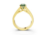 Yellow gold Fancy Green Radiant Cut Cut Channel Set Solitaire Ring with Four-Prong Setting_3