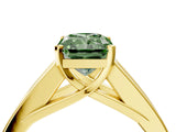 Yellow gold Fancy Green Radiant Cut Cut Channel Set Solitaire Ring with Four-Prong Setting_4