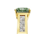 Yellow gold Fancy Green Radiant Cut Cut Channel Set Solitaire Ring with Four-Prong Setting_5
