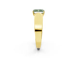 Yellow gold Fancy Green Radiant Cut Cut Diamond Channel Set Solitaire Ring with Four-Prong Setting_2