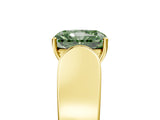 Yellow gold Fancy Green Radiant Cut Cut Diamond Channel Set Solitaire Ring with Four-Prong Setting_5