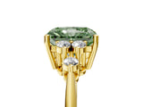 Yellow gold Fancy Green Radiant Cut Cut Diamond Cluster Ring with Solitaire Band and Four-Prong Setting_5
