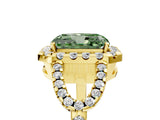 Yellow gold Fancy Green Radiant Cut Cut Diamond Halo Engagement Ring with Open Split Pavé Band_5