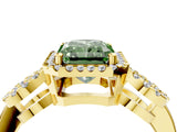 Yellow gold Fancy Green Radiant Cut Cut Halo Diamond Infinity Band with Four-Prong Setting_4