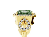 Yellow gold Fancy Green Radiant Cut Cut Halo Diamond Infinity Band with Four-Prong Setting_5