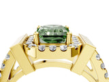 Yellow gold Fancy Green Radiant Cut Cut Halo Split Shank Prong Set Ring_4