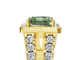 Yellow gold Fancy Green Radiant Cut Cut Halo Split Shank Prong Set Ring_5