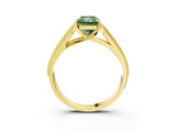 Yellow gold Fancy Green Radiant Cut Cut Pave Split Shank Engagement Ring with Four-Prong Setting_3