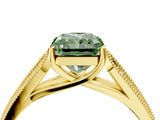 Yellow gold Fancy Green Radiant Cut Cut Pave Split Shank Engagement Ring with Four-Prong Setting_4