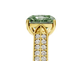 Yellow gold Fancy Green Radiant Cut Cut Pave Split Shank Engagement Ring with Four-Prong Setting_5