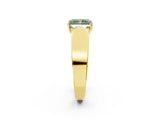 Yellow gold Fancy Green Radiant Cut Diamond Channel Set Solitaire Ring with Four-Prong Setting_14