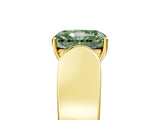 Yellow gold Fancy Green Radiant Cut Diamond Channel Set Solitaire Ring with Four-Prong Setting_17