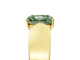 Yellow gold Fancy Green Radiant Cut Diamond Channel Set Solitaire Ring with Four-Prong Setting_29