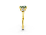 Yellow gold Fancy Green Radiant  Cut Diamond Five-Stone Prong Set White Gold Ring_35