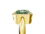 Yellow gold Fancy Green Radiant  Cut Diamond Halo Engagement Ring with Split Shank and Four-Prong Setting_95