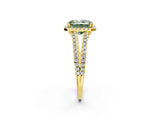 Yellow gold Fancy Green Radiant Cut Diamond Halo Split Shank Engagement Ring_41