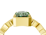 Yellow gold Fancy Green Radiant  Cut Diamond Milgrain Marquise Band with Prong Setting_7