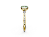 Yellow gold Fancy Green Radiant  Cut Diamond Pavé Band Ring with Four-Prong Setting_24