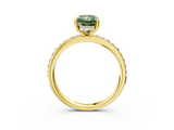 Yellow gold Fancy Green Radiant  Cut Diamond Pavé Band Ring with Four-Prong Setting_25