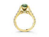 Yellow gold Fancy Green Radiant  Cut Diamond Pavé Band Solitaire with Four-Prong Setting_18