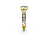 Yellow gold Fancy Green Radiant  Cut Diamond Pavé Band Solitaire with Four-Prong Setting_5