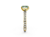 Yellow gold Fancy Green Radiant  Cut Diamond Pavé Band with Four-Prong Setting_55