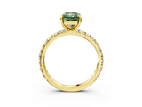 Yellow gold Fancy Green Radiant  Cut Diamond Pavé Band with Four-Prong Setting_56