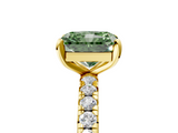 Yellow gold Fancy Green Radiant  Cut Diamond Pavé Band with Four-Prong Setting_58