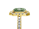 Yellow gold Fancy Green Radiant Cut Diamond Pavé Halo Ring with Four-Prong Setting_41