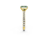 Yellow gold Fancy Green Radiant Cut Diamond Pavé Solitaire Engagement Ring with Four-Prong Setting_73