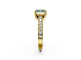 Yellow gold Fancy Green Radiant  Cut Diamond Pave Band with Four-Prong Setting_39