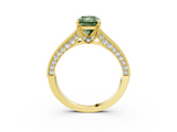 Yellow gold Fancy Green Radiant  Cut Diamond Pave Band with Four-Prong Setting_40