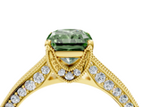 Yellow gold Fancy Green Radiant  Cut Diamond Pave Band with Four-Prong Setting_41