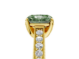 Yellow gold Fancy Green Radiant  Cut Diamond Pave Band with Four-Prong Setting_42