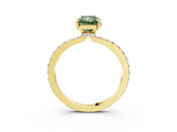 Yellow gold Fancy Green Radiant  Cut Diamond Ring with Pavé Band and Four-Prong Setting_20