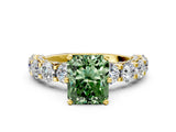 Yellow gold Fancy Green Radiant Cut Diamond Side Stone Engagement Ring with Four-Prong Setting_24
