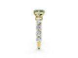Yellow gold Fancy Green Radiant Cut Diamond Side Stone Engagement Ring with Four-Prong Setting_26