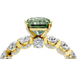 Yellow gold Fancy Green Radiant Cut Diamond Side Stone Engagement Ring with Four-Prong Setting_28