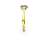 Yellow gold Fancy Green Radiant Cut Diamond Solitaire Engagement Ring with Cathedral Setting and Four-Prong Mount_135