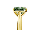 Yellow gold Fancy Green Radiant Cut Diamond Solitaire Engagement Ring with Cathedral Setting and Four-Prong Mount_138