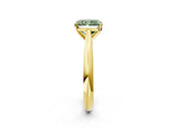 Yellow gold Fancy Green Radiant Cut Diamond Solitaire Engagement Ring with Cathedral Setting and Four-Prong Mount_26