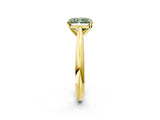Yellow gold Fancy Green Radiant Cut Diamond Solitaire Engagement Ring with Cathedral Setting and Four-Prong Mount_32
