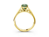 Yellow gold Fancy Green Radiant Cut Diamond Solitaire Engagement Ring with Cathedral Setting and Four-Prong Mount_33