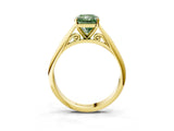 Yellow gold Fancy Green Radiant Cut Diamond Solitaire Engagement Ring with Cathedral Setting and Four-Prong Mount_69