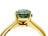 Yellow gold Fancy Green Radiant Cut Diamond Solitaire Engagement Ring with Classic Band and Four-Prong Setting_110
