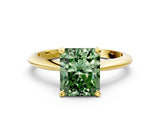 Yellow gold Fancy Green Radiant Cut Diamond Solitaire Engagement Ring with Classic Band and Four-Prong Setting_24