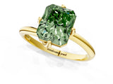 Yellow gold Fancy Green Radiant Cut Diamond Solitaire Engagement Ring with Four-Prong Setting and Classic Band_21