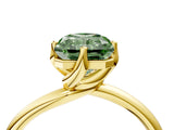 Yellow gold Fancy Green Radiant Cut Diamond Solitaire Engagement Ring with Four-Prong Setting and Classic Band_24